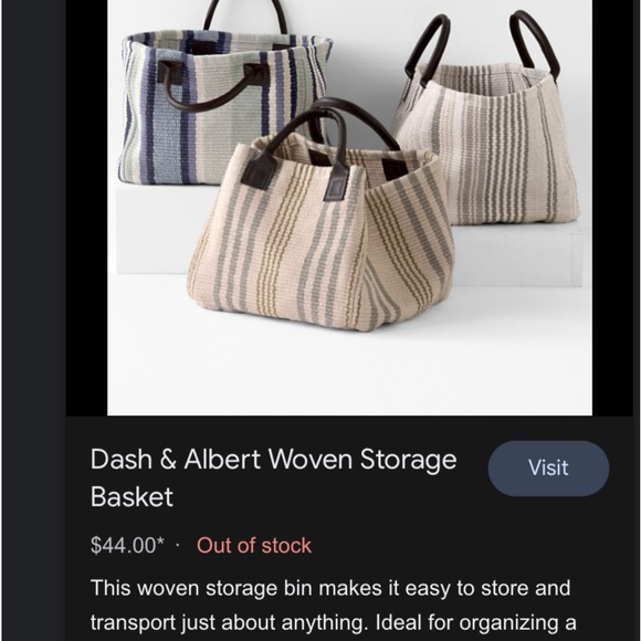 Dash & Albert, Garnet Hill woven storage baskets - Picture 13 of 17